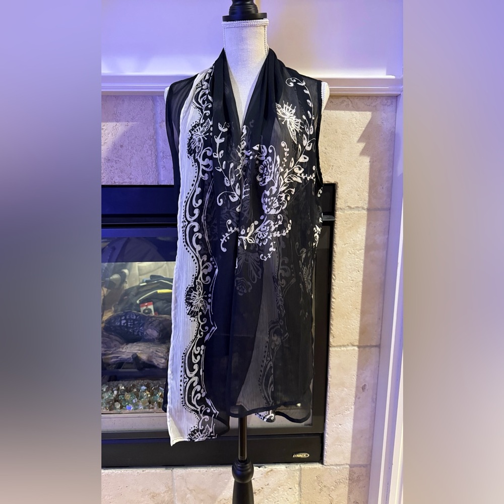 Coldwater Creek Women's One Size Cover-up Top Multicolor Black Sheer